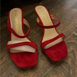 Stuart Weitzman Red Suede Heels